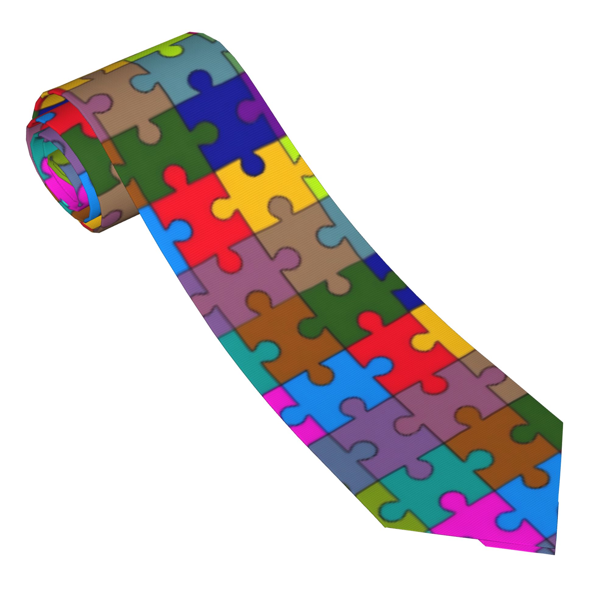 Men Accessories For Wedding - Ciemny Gradientowy Krawat Puzzle, Krawaty na