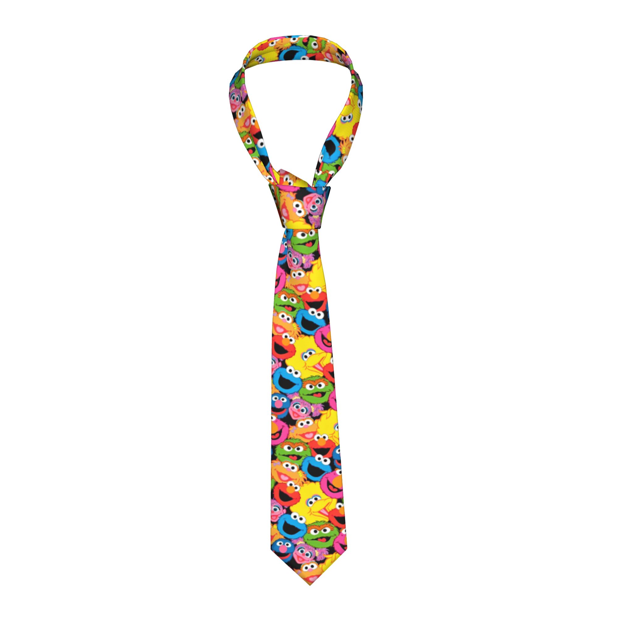 Men Accessories For Wedding - Krawat Sesame Street Kreskówka Komedia 8
