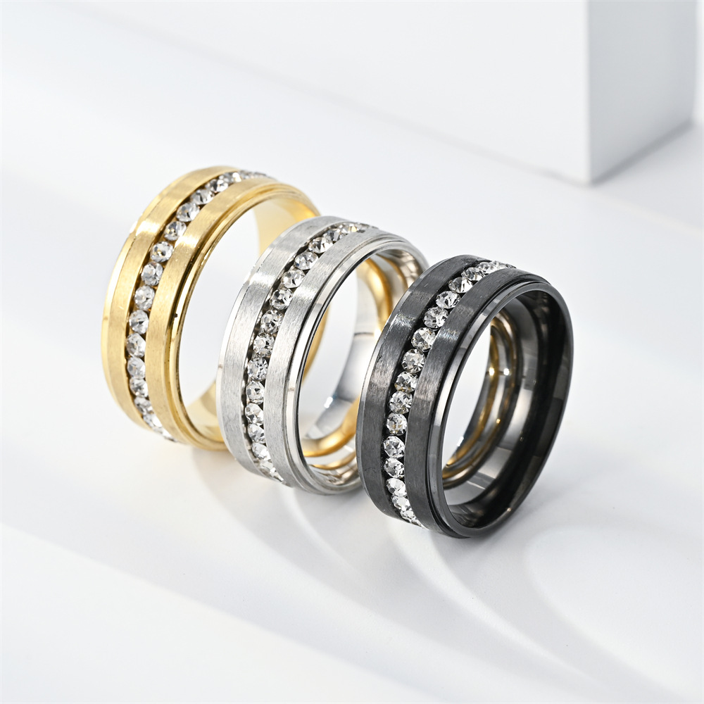 Men Accessories Ideas - Pierścionki ze stali nierdzewnej z diamentami