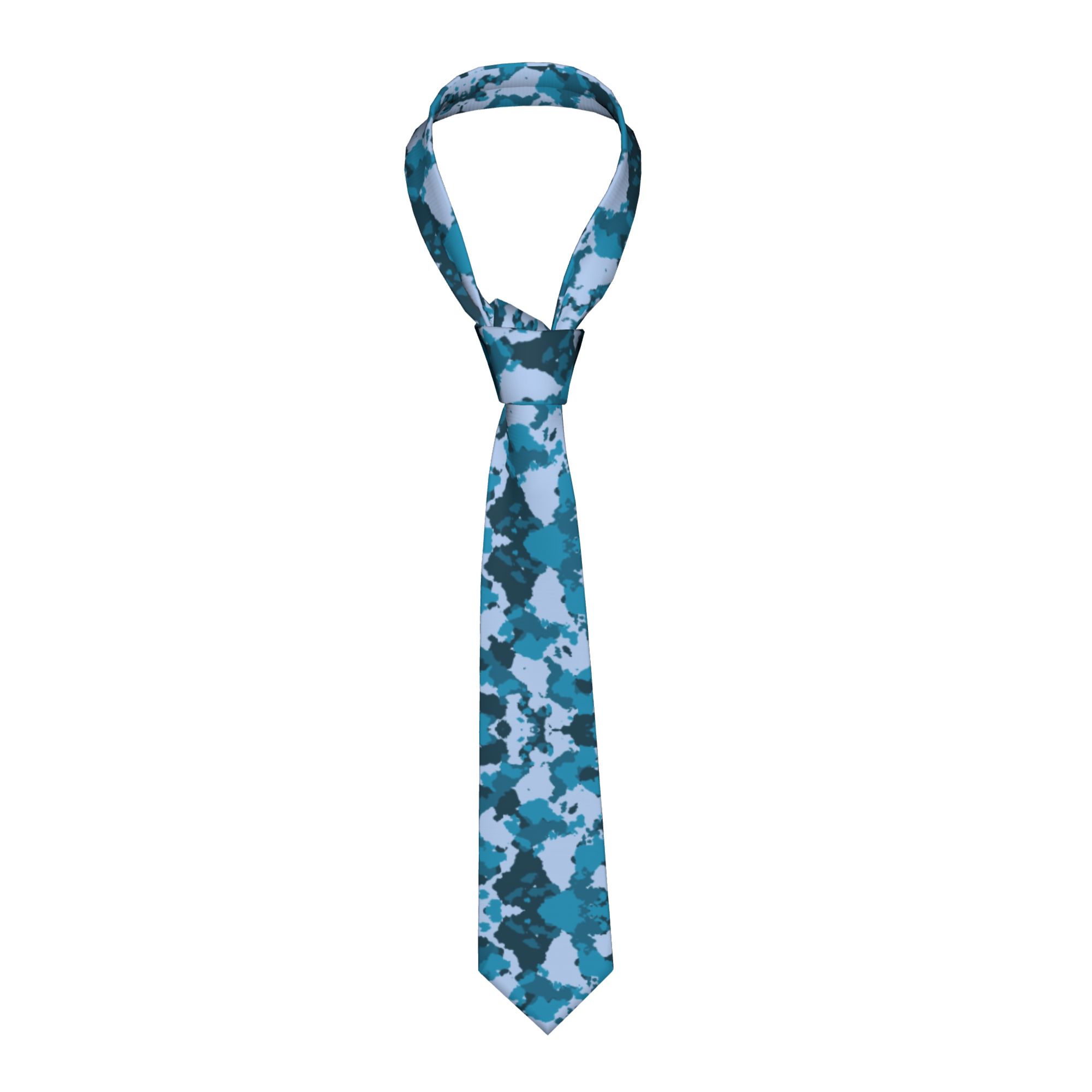 Men Accessories For Wedding - Męskie krawaty w kamuflażu, wąskie, poliestrowe,