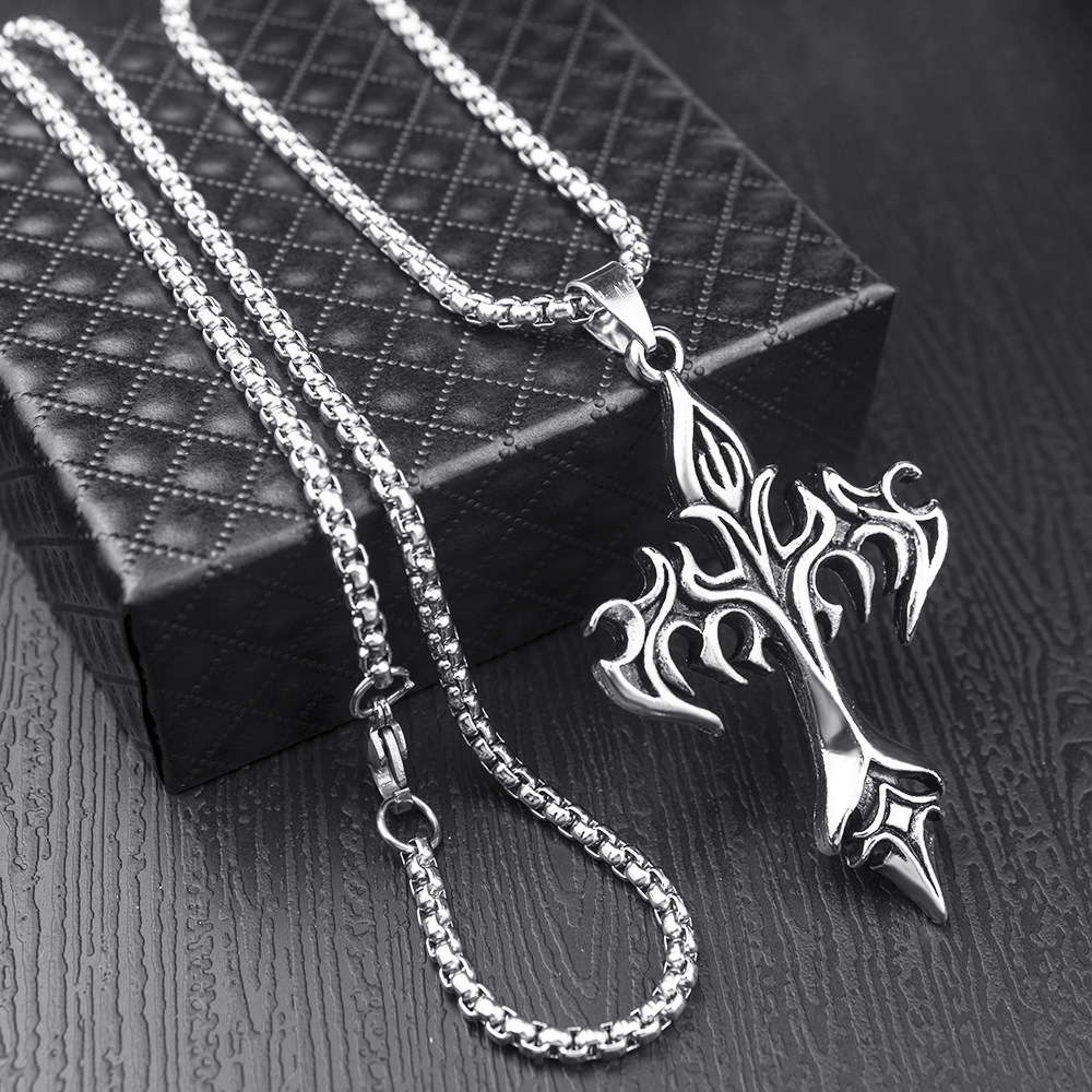 Men Accessories Usa - Transgraniczny nowy płomień retro krzyż naszyjnik