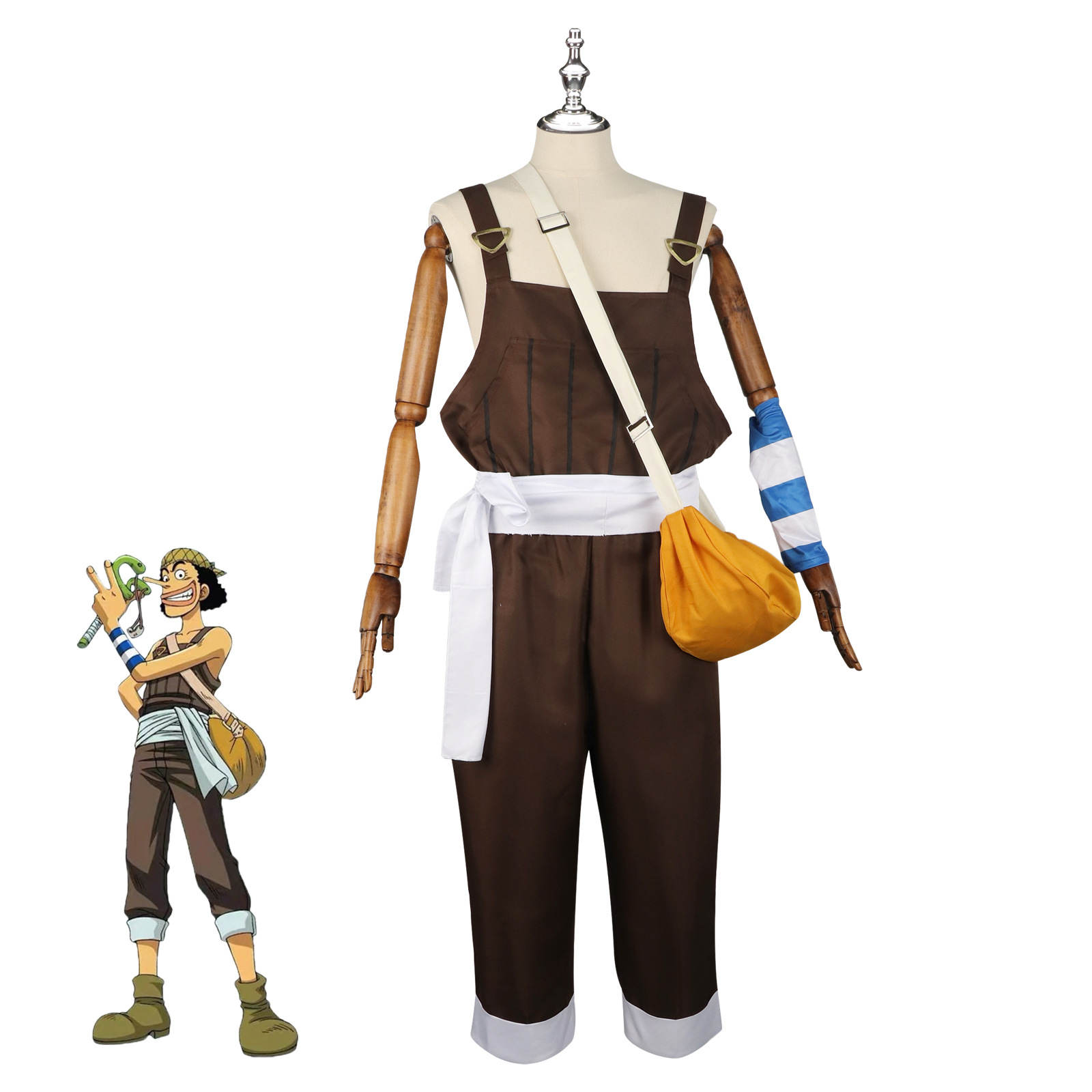 Men'S Accessories Japan - Anime UUsopp Strój Cosplay Brązowe Kombinezony
