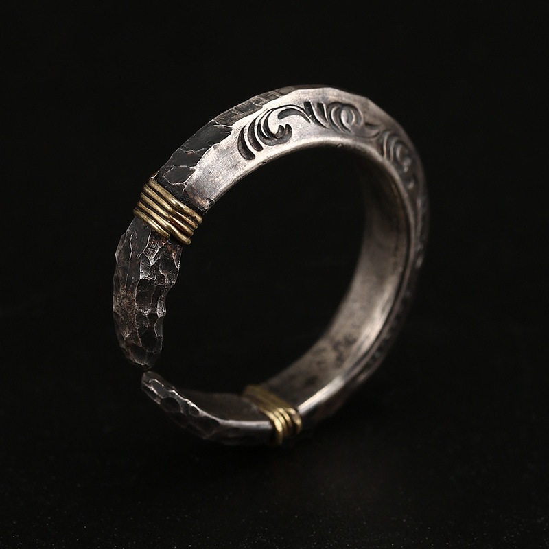 Men Accessories Ideas - Oryginalny pierścionek męski ze srebra próby