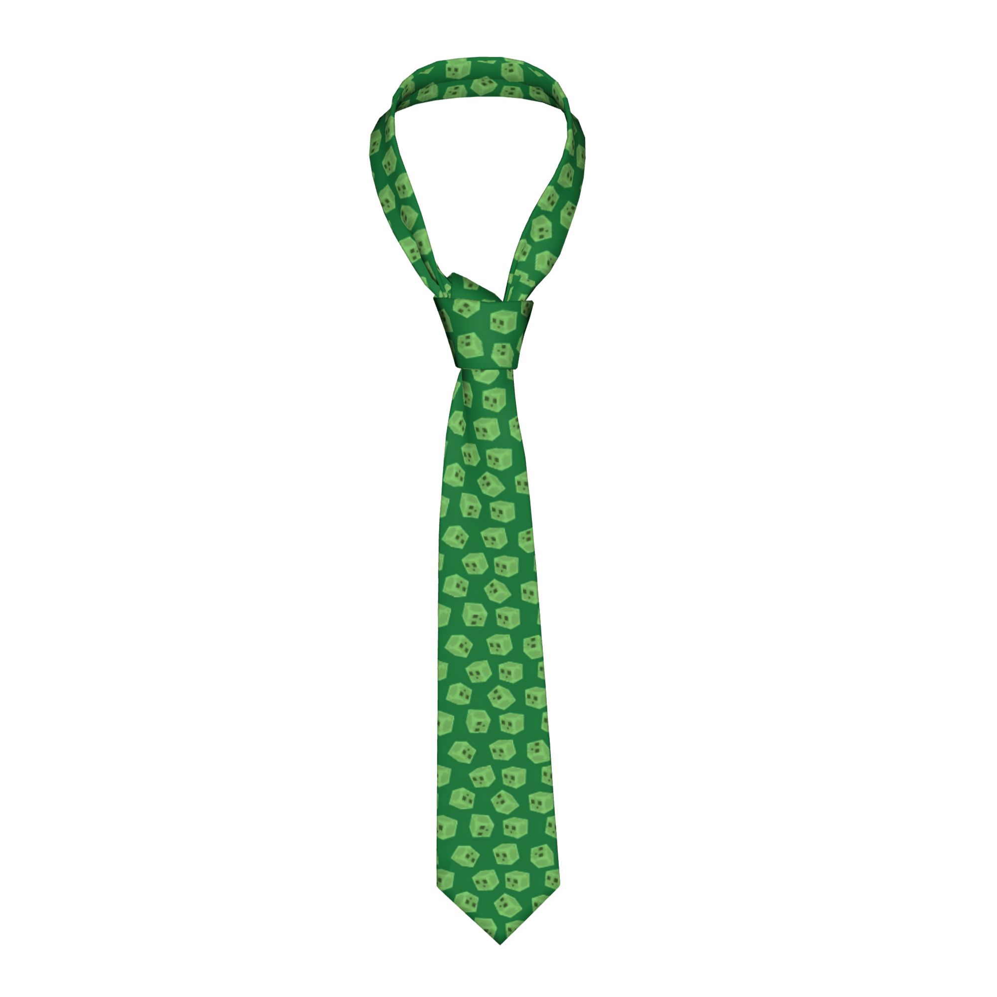 Men Accessories For Wedding - Krawat męski w wzór slime creepers,