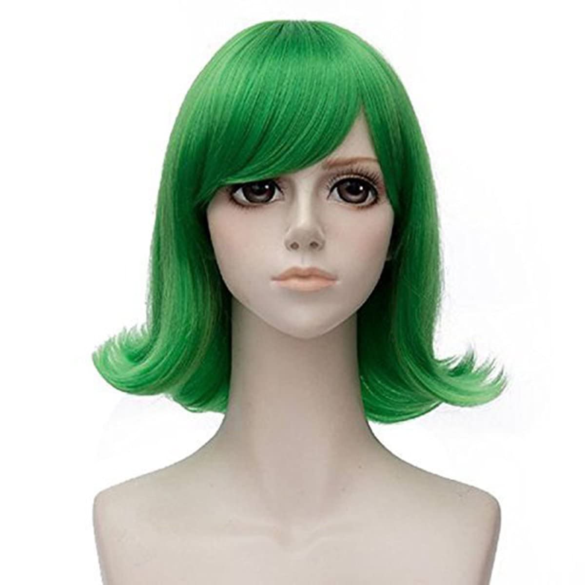 Men'S Vegan Accessories - Krótkie Zielone Falowane Peruki Cosplay Zielone