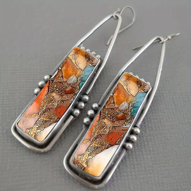 Men Accessories Ethnic - 2 sztuki Retro artystyczne kolczyki imitacja